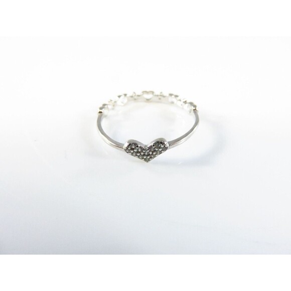 Sterling Silver Heart CZ Stackable Ring - Size 6.5 - Picture 3 of 11